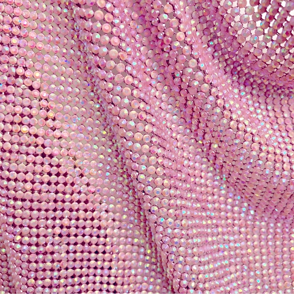 Custom Made Halter Dress With Pink Shimmering Rhinestones - Size 2 - Picture 8 of 12